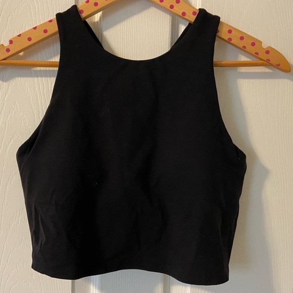 athleta conscious twist crop in powervita women’s small black and blue - Picture 3 of 5